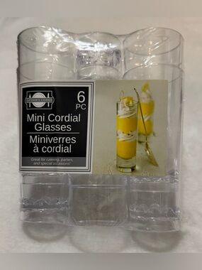 💜 Plastic Mini Cordial Glasses Set of 6